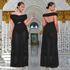 SC Sexy Solid Color Off Shoulder Maxi Dress BY-7251