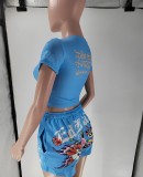 VIP1 Print Short Sleeve Shorts Two Piece Set GMJL-XX511