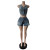SC Fashion Denim Sleeveless Vest Shorts 2 Piece Set MEM-88641