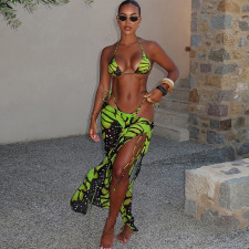 SC Print Sexy Bikinis + Long Skirt Two Piece Swimsuit XEF-K25S68281