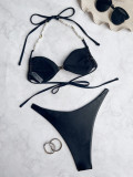 SC Solid Color Backless Bikinis Two Piece Swimsuit CASF-6707