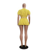 SC Casual Solid Color Washed Lantern Skirt Set TR-1327