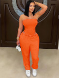 SC Soldi Color Wrap Chest Bodysuit Pants Suit CH-25082