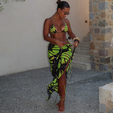 SC Print Sexy Bikinis + Long Skirt Two Piece Swimsuit XEF-K25S68281