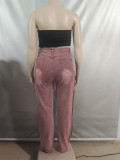 SC Fashion Button Denim Patch Loose Fit Jeans GAKF-41005