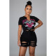 SC Hollow Out Holes Denim Shorts GCNF-0120