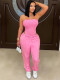 SC Solid Color Wrap Chest Bodysuit Pants Suit CH-25082