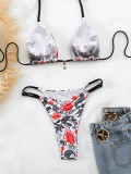 SC Sexy Tie Up Print Backless Two Piece Swimsuit CASF-6782