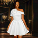 SC Solid Color Off Shoulder Mini Dress GKEN-041243