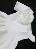 SC Solid Color Off Shoulder Mini Dress GKEN-041243