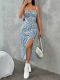 SC Floral Print Spaghetti Strap Slit Maxi Dress WSYF-5975