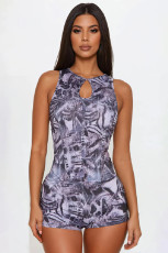 SC Fashion Abstract Printed Sexy Shorts Two Piece Set GBGF-5082