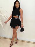 SC Solid Color Button Shorts Culottes LSD-9144