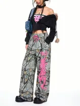 SC Camouflage Loose Straight Casual Pants GFMA-25083