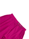 SC Solid Color Button Shorts Culottes LSD-9144