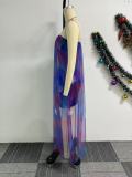 SC Plus Size See Through Mesh Patchwork Long Dress NY-11009