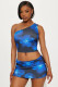 SC Print Single Shoulder Two Piece Skirts Set GBGF-5081