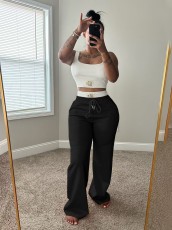 SC Loose Sport Contrast Color Vest Pants 2 Piece Set GBGF-6614