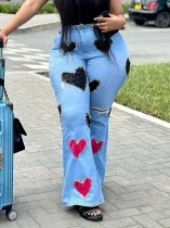 SC Ripped Love Patch Micro Flare Jeans SH-391380