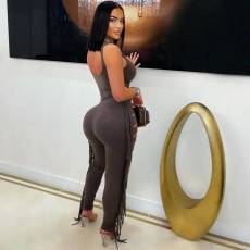 SC Solid Color Bodysuit Tassel Hole Pants 2 Piece Set LSD-2448