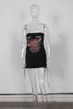 SC Print Slim Off Shoudler Tube Tops Dress YWXS-XS-L45121