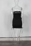 SC Print Slim Off Shoudler Tube Tops Dress YWXS-XS-L45121