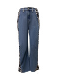SC Fashion Print Patchwork Straight Jeans LSD-2320