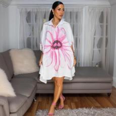 SC Fashion Print Lapel Shirt Dress CYA-901788