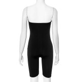 SC Color Block Hair Collar Wrap Skinny Romper GDSF-D25RP067