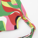 SC Colorful Print One Shoulder Tie Up Short Suit GDSF-D25ST096