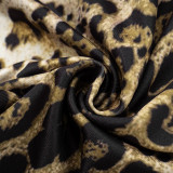 SC Leopard Print Lace Patchwork Backless Tie Mini Dress GDSF-D25DS104
