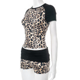 SC Contrast Color Print Two Piece Short Set GDSF-D25ST131
