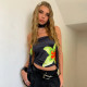 SC One Shoulder Flower Print Tops GDSF-D25TP090