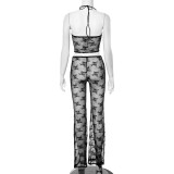 SC Lace Sling Tie Up Sling Jumpsuit GDSF-J25JP014
