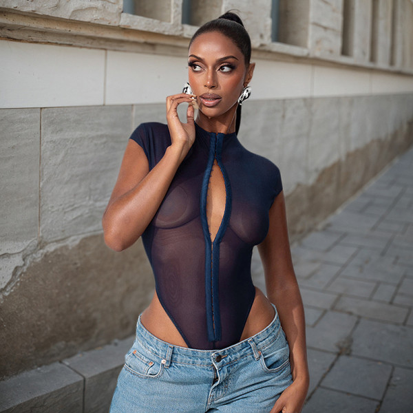 SC Sexy Sexy Metal Buckle Mesh Bodysuit GDSF-Y25BS123