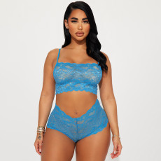 SC Sexy Lace Sling Vest Shorts Solid Suit GDSF-D25ST009