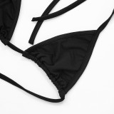 SC Hollow Out See-through Lace-up Shorts 3-piece Suit GDSF-G25ST088