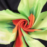SC One Shoulder Flower Print Tops GDSF-D25TP090