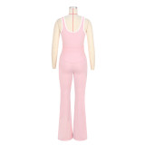 SC Sleeveless Soiid Color Yoga Sport Pants Suit ASL-6789