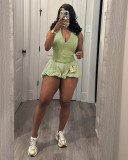 SC Solid Color Sleeveless Zipper Romper TR-1330