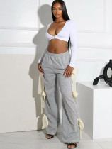 SC Fashion Tie Bow Solid Color Pants OD-8743