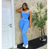 SC Sleeveless Soiid Color Yoga Sport Pants Suit ASL-6789