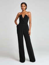 SC Solid Color Wrap Chest Slim Jumpsuit(With Belt) OD-8742