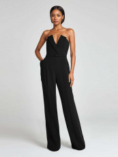 SC Solid Color Wrap Chest Slim Jumpsuit(With Belt) OD-8742