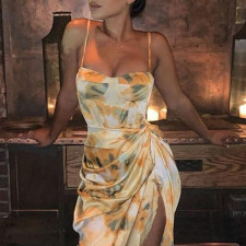 SC Plus Size Print Sexy Sling Midi Dress GMAN-21033