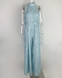 SC Plus Size Print Sleeveless Loose Jumpsuit GMAN-9120
