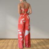 SC Plus Size Print Sling Tops And Wide Leg Pants Suit GMAN-8258