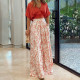 SC Plus Size Soid Color Shirts Print Pants Suit GMAN-9066