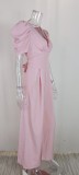 SC Plus Size Short Sleeve V Neck Loose Jumpsuit GMAN-22152