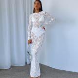 SC Hollow Out Lace See Through Maxi Dress GLAG-D3914228G